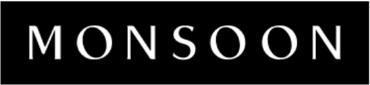 The image displays the word "MONSOON" in white capital letters on a black background.