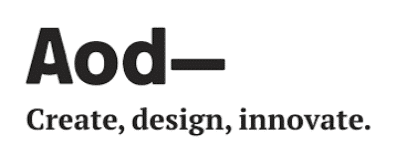 Sure, here is the described design:

1. **Logo**: 
   - Use a sleek and modern font for "Aod".
   - Ensure "Aod" is bold and stands out prominently.
   - Include a subtle, artistic element either integrated into or adjacent to the text (like a small icon of a light bulb representing innovation).

2. **Text:**
   - Below "Aod", in slightly smaller font size but still clear:
     ```
     Create, design, innovate.
     ```
   - Ensure this tagline is italicised for emphasis.

3. **Colour Scheme**:
   - Set the entire logo in black and white.
   - Background should be white with black text to keep it classic and elegant.

Here's a simple ASCII representation:

```
 ____________________
|                    |
|        Aod         |
| Create, design,    |
|    innovate.       |
|____________________|
```

For an actual graphic depiction of this logo along with necessary adjustments for style preferences such as fonts or icons, using graphic design software like Adobe Illustrator or Canva would be ideal!