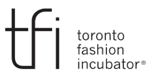 Logo of the Toronto Fashion Incubator, featuring the acronym "tfi" in lowercase letters and the full organisation name in smaller text to the right.