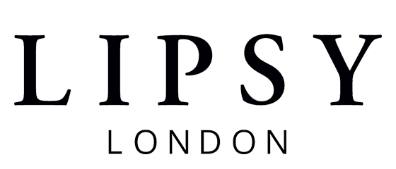 The image shows the black text "LIPSY LONDON" on a light gray background, with "LIPSY" in large serif font and "LONDON" in smaller sans-serif font below.